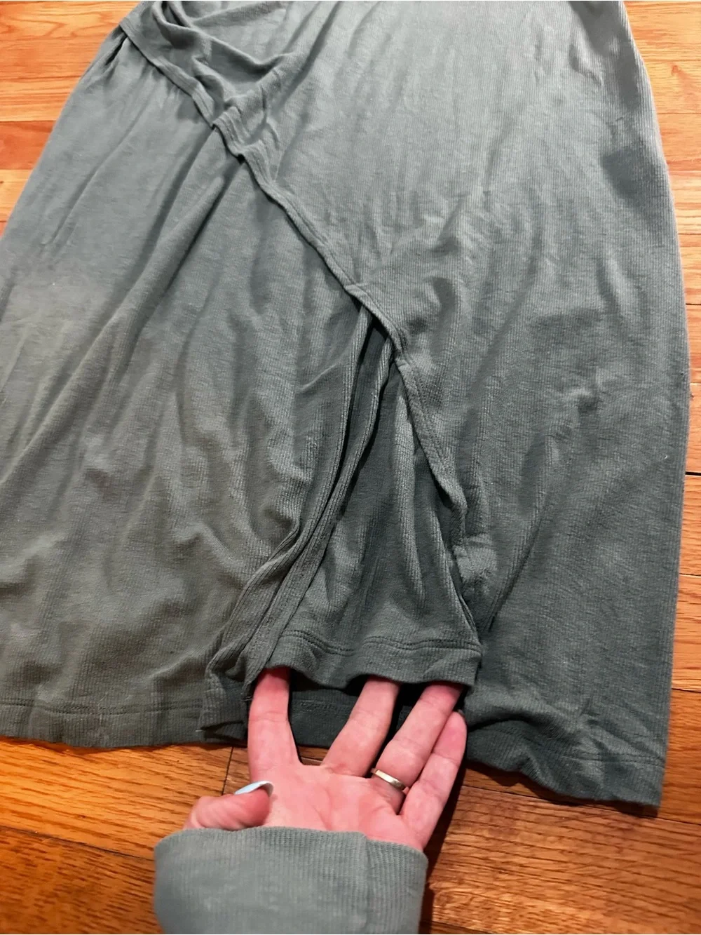 NWT The Commons Stitch Fix Maxi‎ Dress Mischa Fitted Cap Sleeve Green Layered L